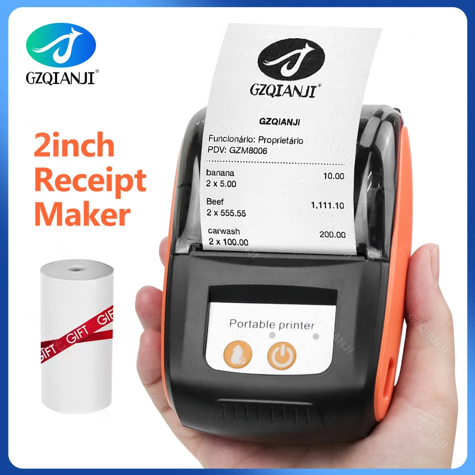 58mm Mini Bluetooth Drahtloser Thermodrucker für Android, iOS, Windows