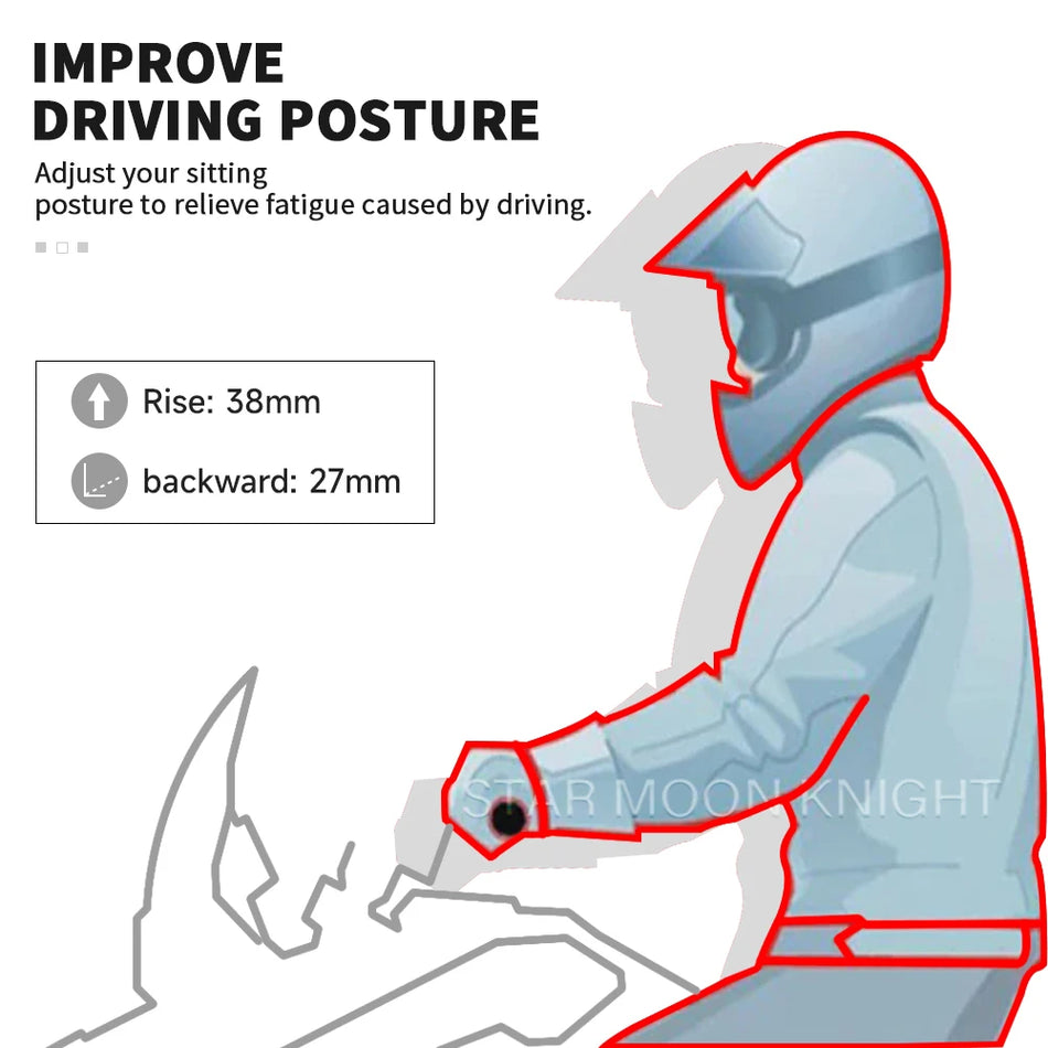 BMW R1300GS 2023 Morsetto rialzatore manubrio in alluminio offset esteso per controllo migliorato