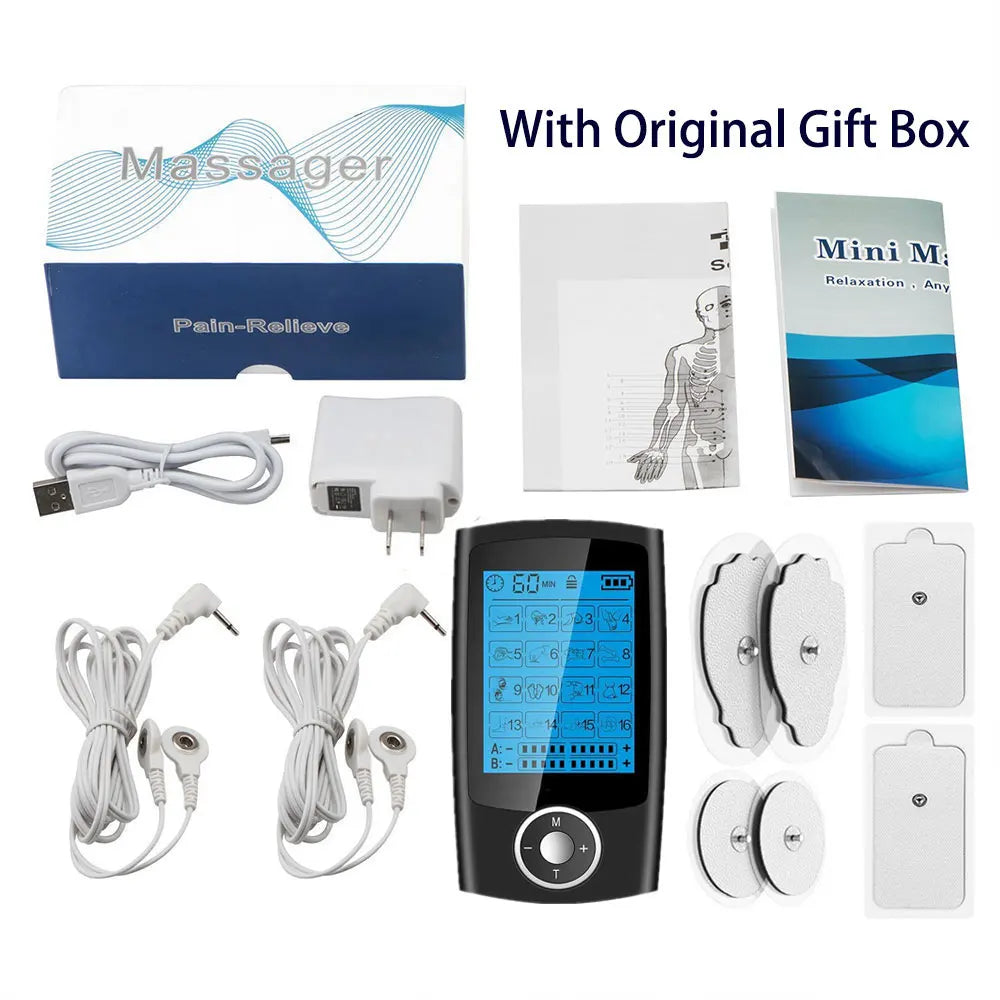 TENS Unit 16 Modes EMS Muscle Stimulator for Pain Relief and Relaxation 16TEN-BK-US