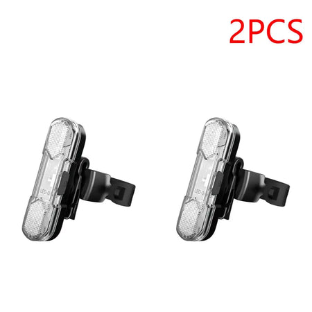Waterproof LED Bike Tail Light Rechargeable Bicycle Rear 2PCS White