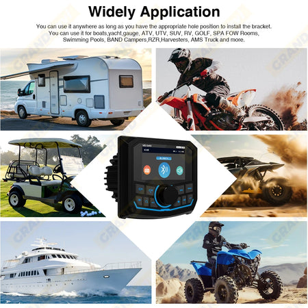 Grandnavi MS-54RV MP5 Stereo - IPX5 Waterproof Bluetooth