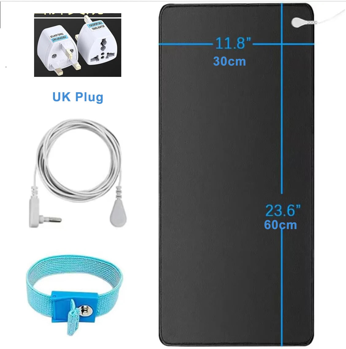 ZT-5656 Earthing Mat With Wristband &ndash; Anxiety Relief Sleep 30x60 UK plug