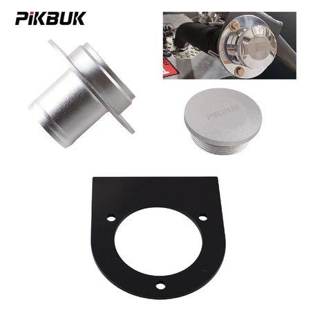 PIKBUK Fuel Tank Cap Assembly with Remote Filler Neck and Weld-On Steel Bracket for 2" Straight Hose 17-2530 by InterCyprus Trading Ltd
