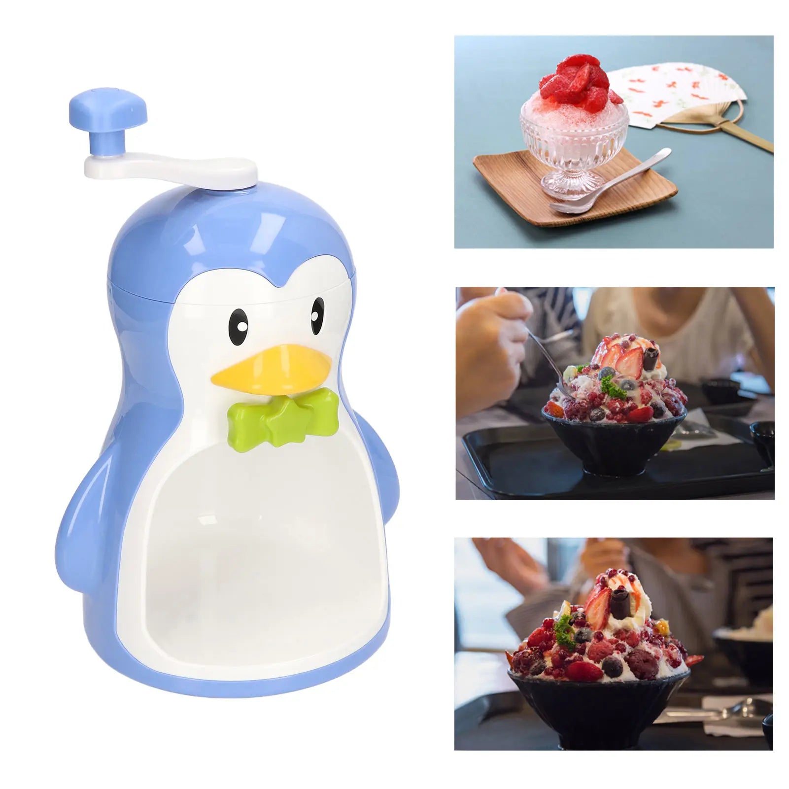 Penguin Snow Cone Maker - Fun Manual Ice Shaver for All Ages