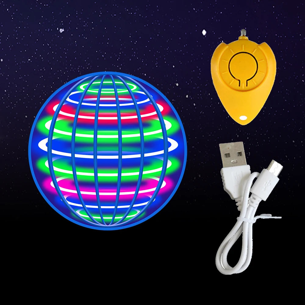 Flying Ball Spinner Toy &ndash; 360 Degree Rotating LED Fun bule / OneSize
