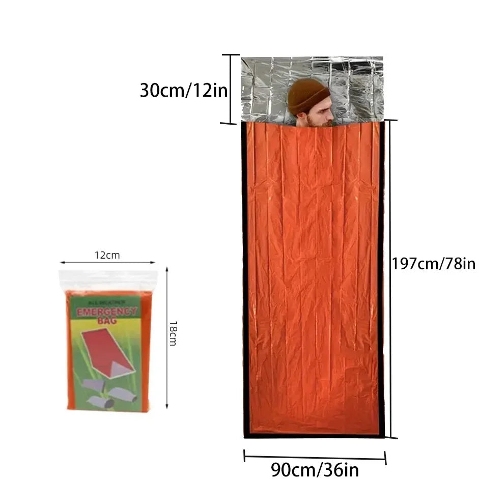 1 PC Emergency Survival Sleeping Bag - Waterproof Lightweight Portable Thermal Sack For Camping Hiking Outdoor Adventures B 1