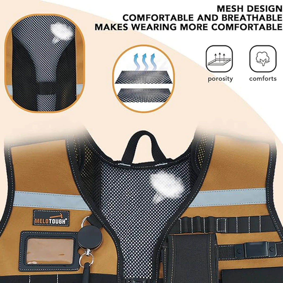 MELOTOUGH Tool Vest &ndash; Adjustable Straps With Phone Holder