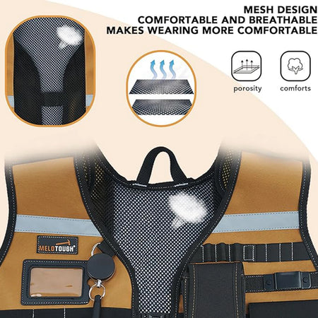 MELOTOUGH Tool Vest &ndash; Adjustable Straps With Phone Holder
