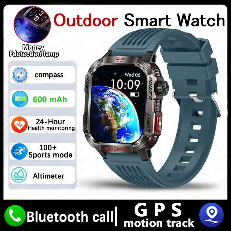 Huawei Xiaomi GPS Smart Watch &ndash; Waterproof Outdoor Tracker Blue silicone belt