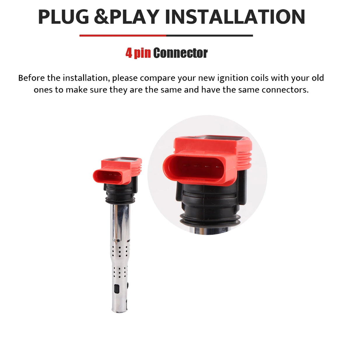 Ignition Coil Pack 4 Pin for Volkswagen Audi A4 R8 Golf GTI 06E905115G by InterCyprus Trading Ltd