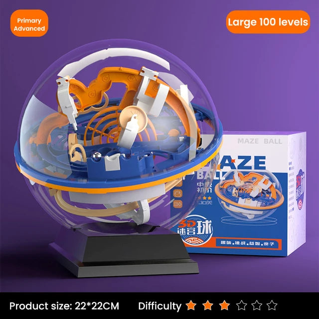 3D Puzzle Ball Maze Toy &ndash; Brain Challenge For Kids Fun 100 level