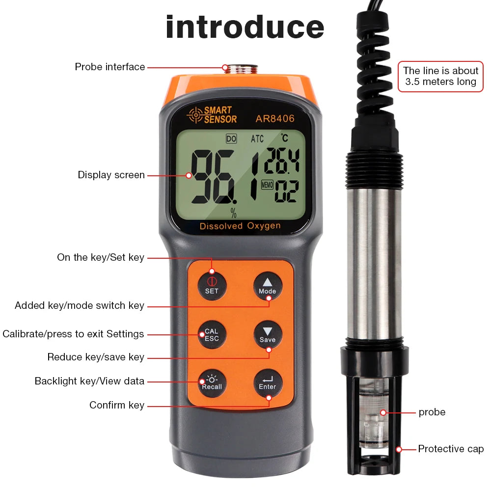 Aquaculture DO Tester 0-30mg/L &ndash; Portable Digital DO Meter