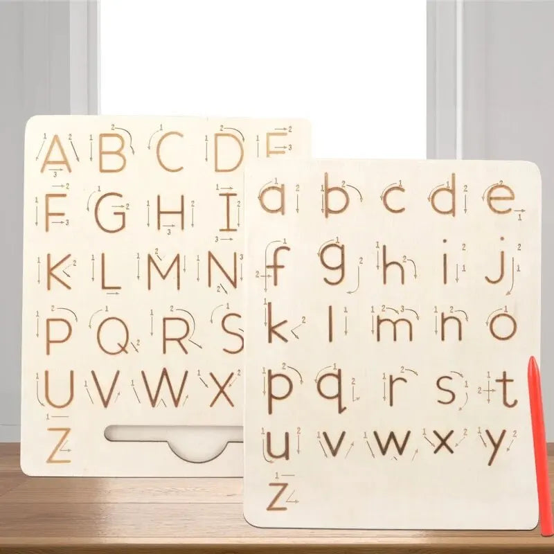 Wooden Alphabet Board For Kids - Handwriting Practice