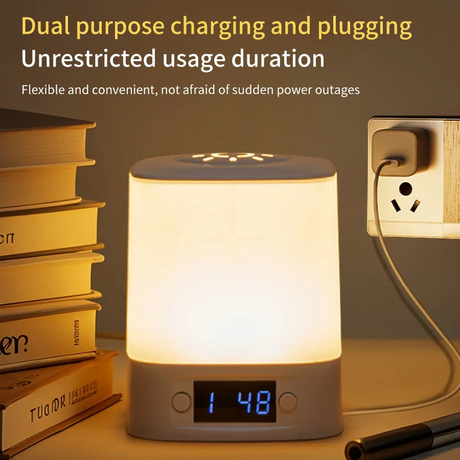 Rechargeable Touch Control Night Lamp with Clock Display