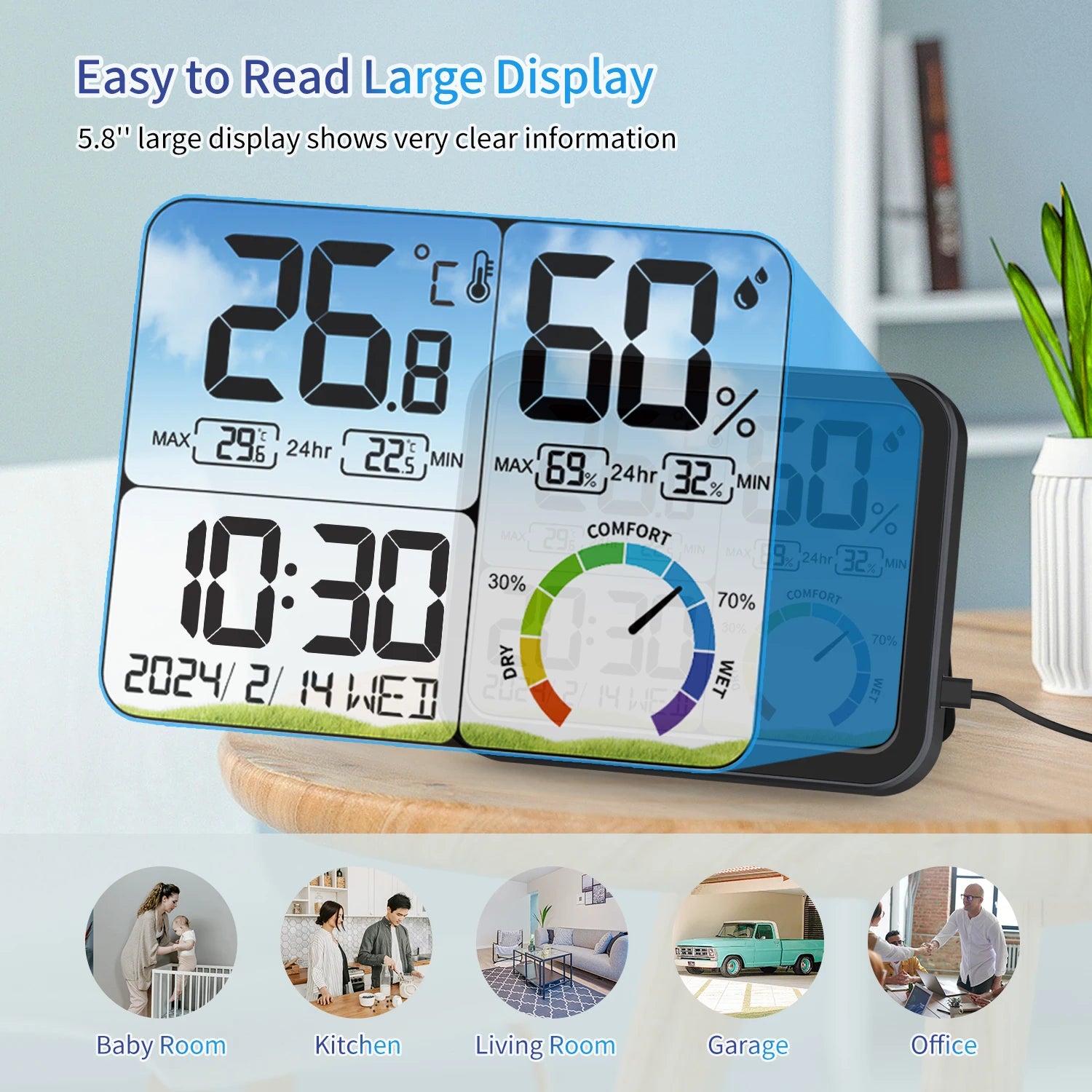 NOKLEAD Weather Station 6215 &ndash; Colorful Large Display