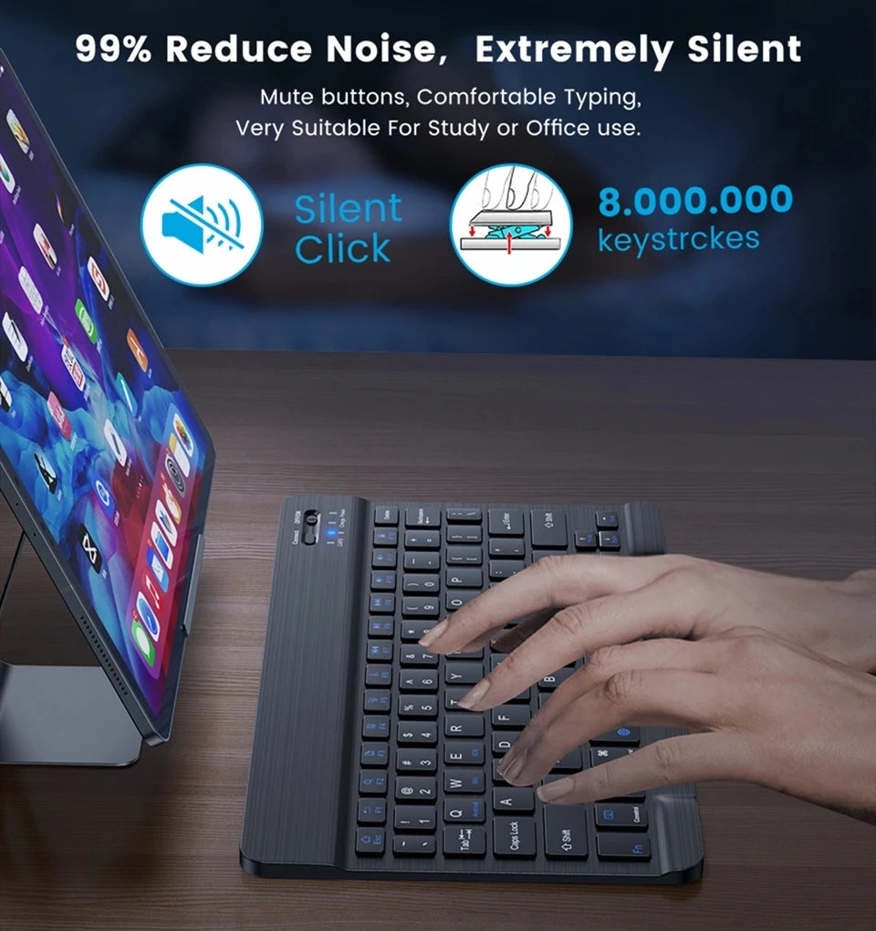 Portable Spanish-English Bluetooth Keyboard and Mouse &ndash; Wireless Convenience for Tablets and PCs