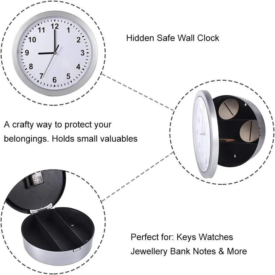 Sight Secret Wall Clock With Hidden Compartment &ndash; Safe Box