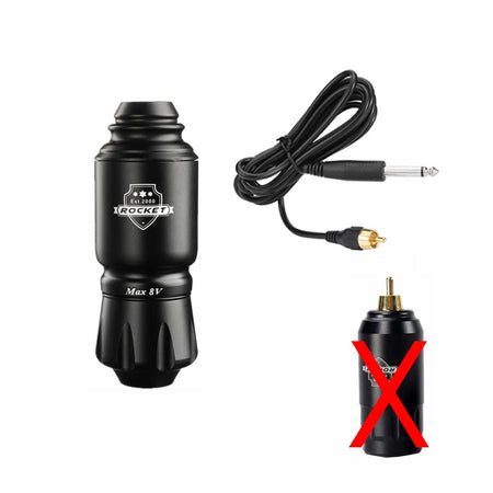 Rocket Tattoo Pen Rotary Gun TT009 &ndash; Rechargeable RCA Power Black Pen