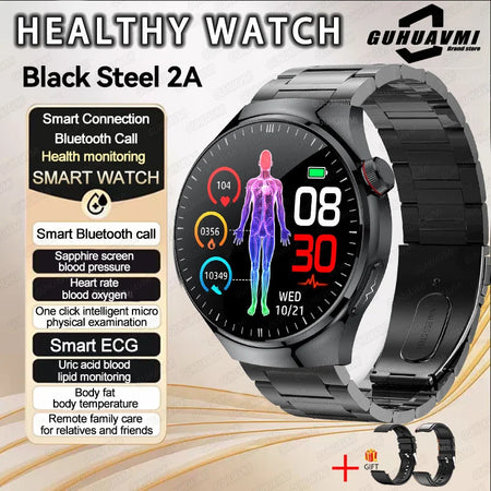 Dody Health Monitoring Smart Watch - ECG And PPG Monitoring Black Steel 2A / Health Assistant