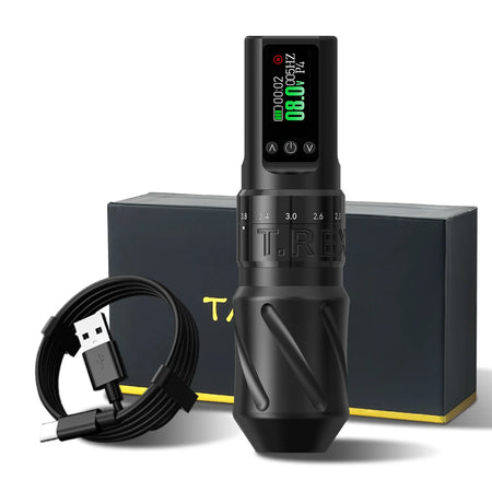 T-Rex Tattoo Pen Machine &ndash; Wireless Rotary 1600mAh Battery black