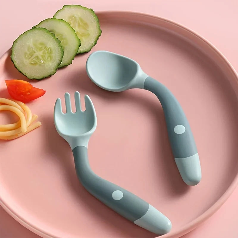 Bendable Baby Fork and Spoon Set for Easy Eating Training
