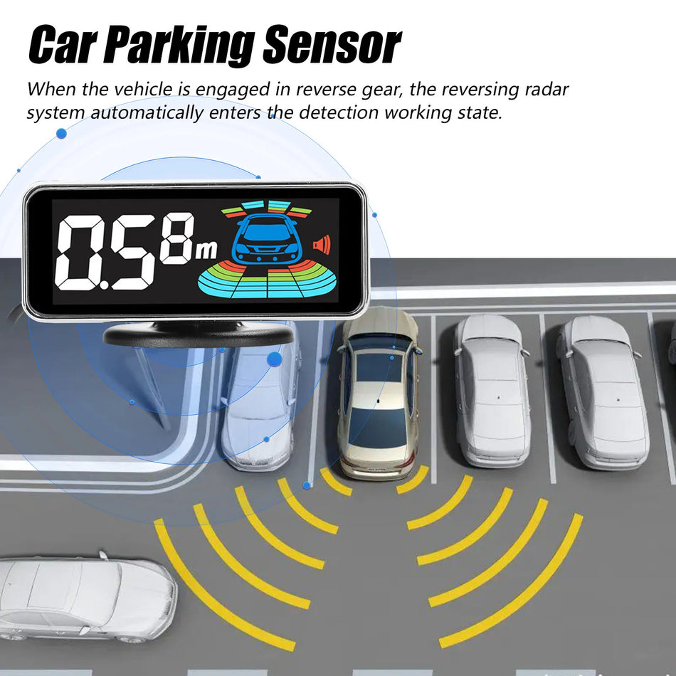 Car Rear Reversing Radar With LCD Display Parking Sensor
