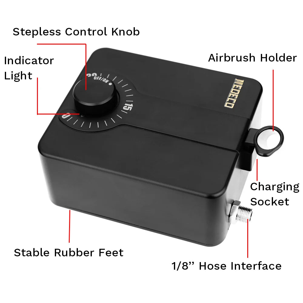 Dual-Action Airbrush Kit &ndash; 0.3mm Nozzle for Precise Spray