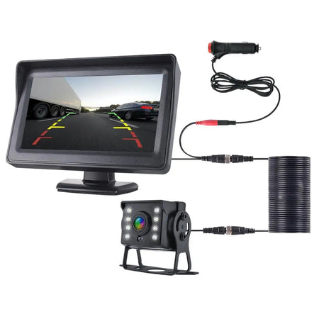 HD Rear View Camera System with 4.3 Inch Monitor for Cars &amp; RVs