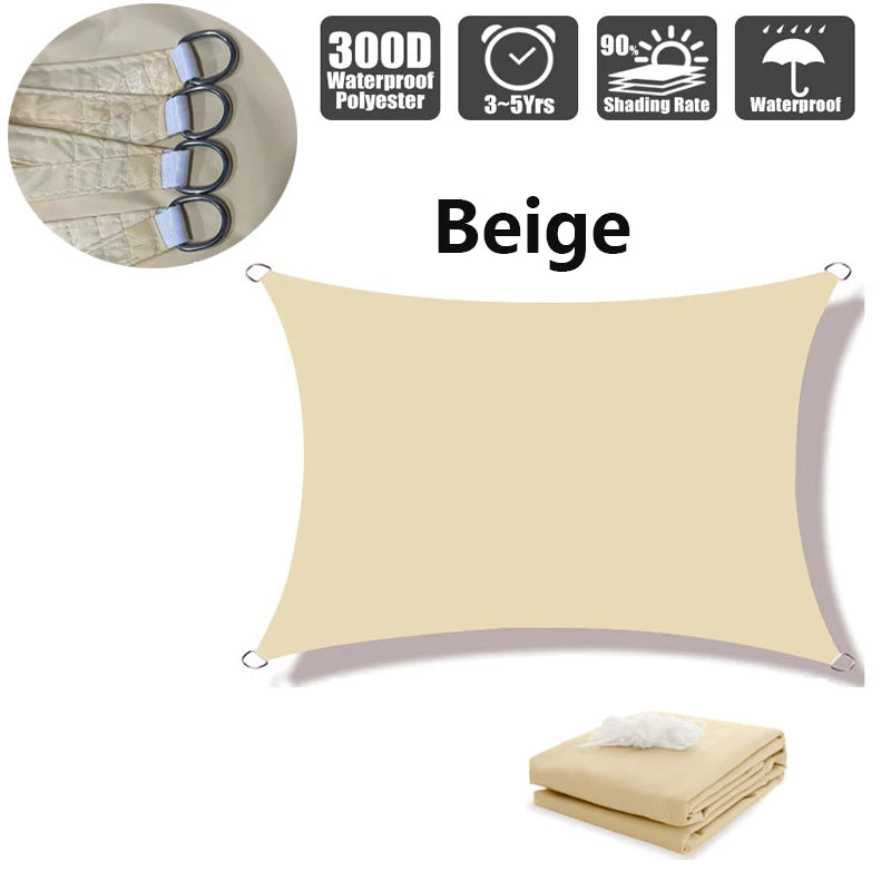 Waterproof UV-Resistant Outdoor Sunshade Canopy Cover Beige / 200x200cm