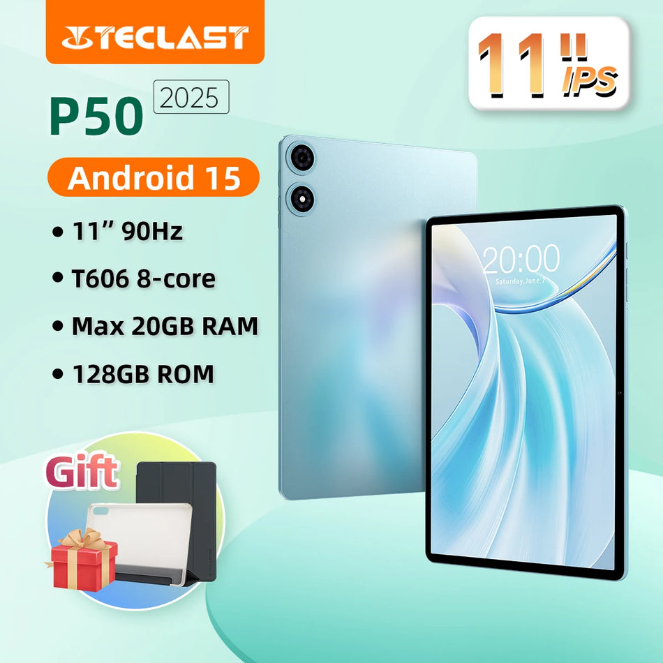 Teclast P50 2025 Android 15 Tablet &ndash; 90Hz Display And 4G LTE Tablet and Case
