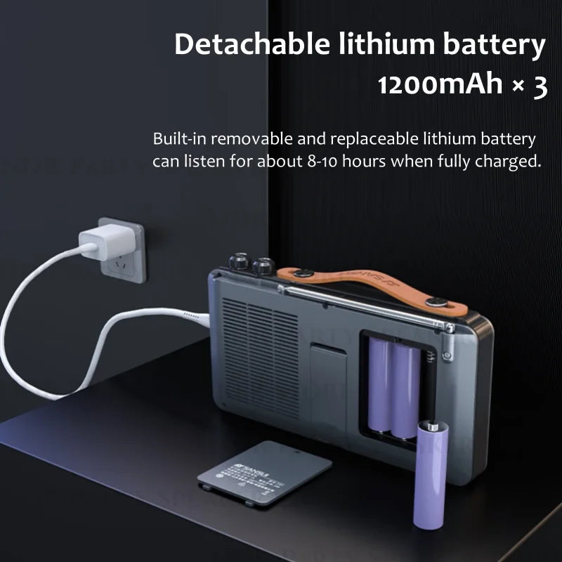 SANSUI F51/F50 Portable FM Radio with Bluetooth, Dual TF Slots &amp; MP4 Player