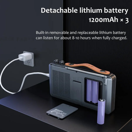 SANSUI F51/F50 Portable FM Radio with Bluetooth, Dual TF Slots &amp; MP4 Player