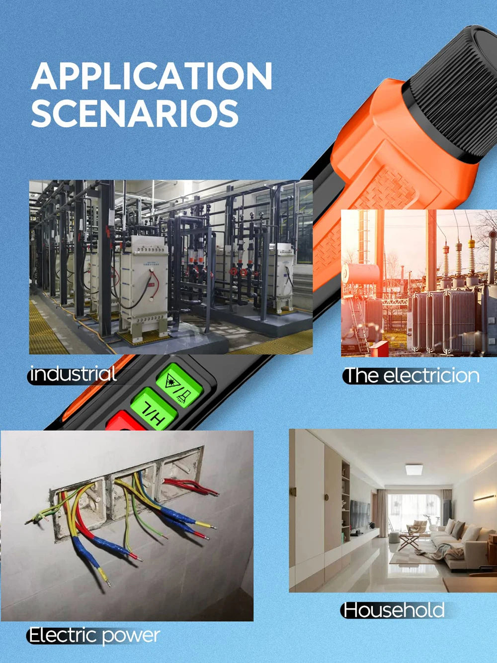 Non-Contact Voltage Detector AC Tester 12-1000V | Smart Breakpoint Finder with Flashlight