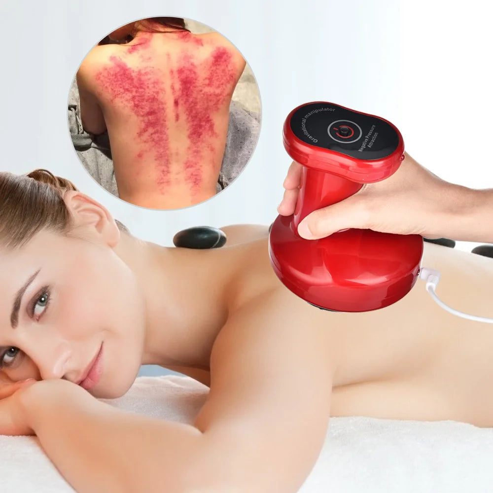 Electric Guasha Cupping Body Massager with Vacuum and Heating Functions