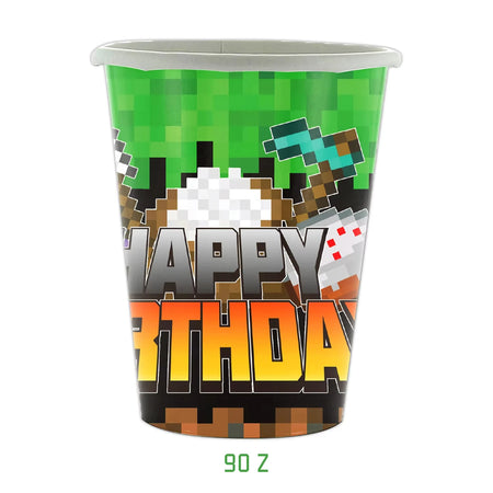 Pixel Game Party Supplies - Disposable Tableware &amp; Decor 10pcs cup