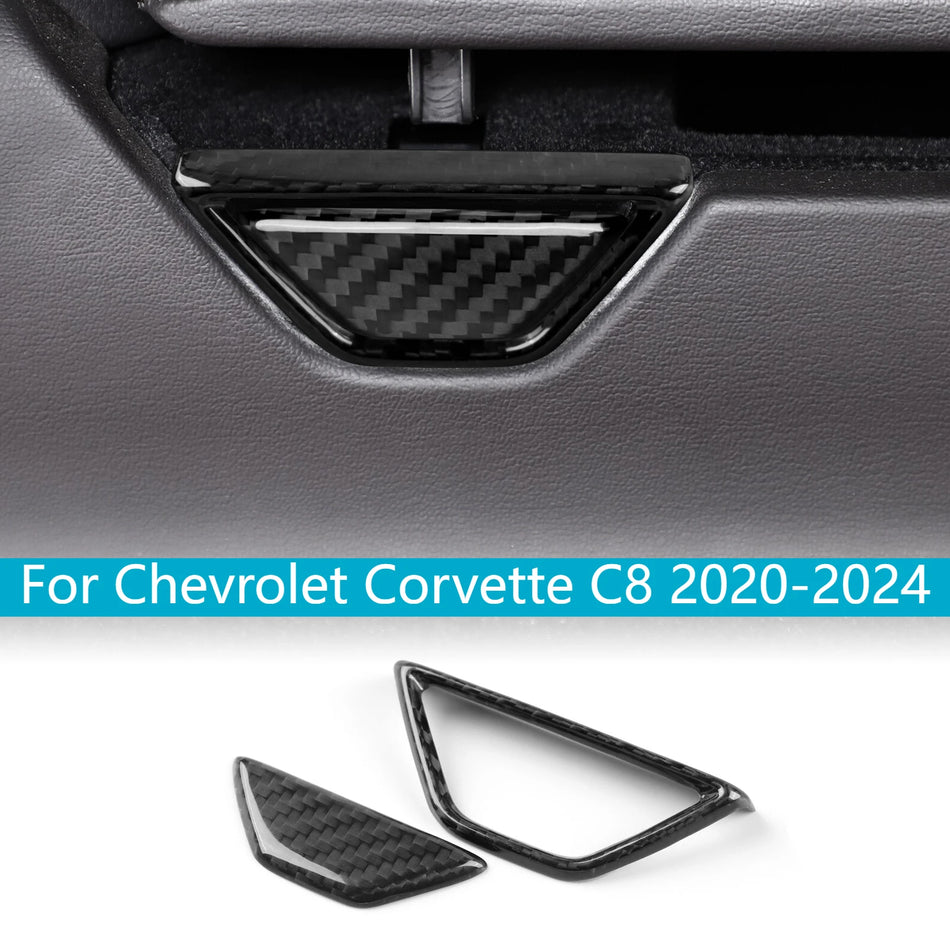 Hard Carbon Fiber Gear Armrest Trim for Chevrolet C8
