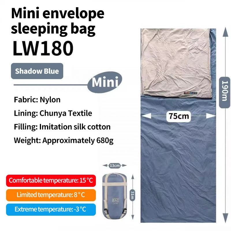 Camping Ultralight Compact Sleeping Bag &ndash; Waterproof Blue 180L
