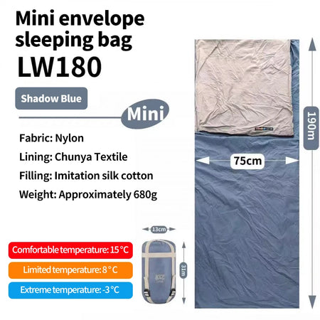 Camping Ultralight Compact Sleeping Bag &ndash; Waterproof Blue 180L