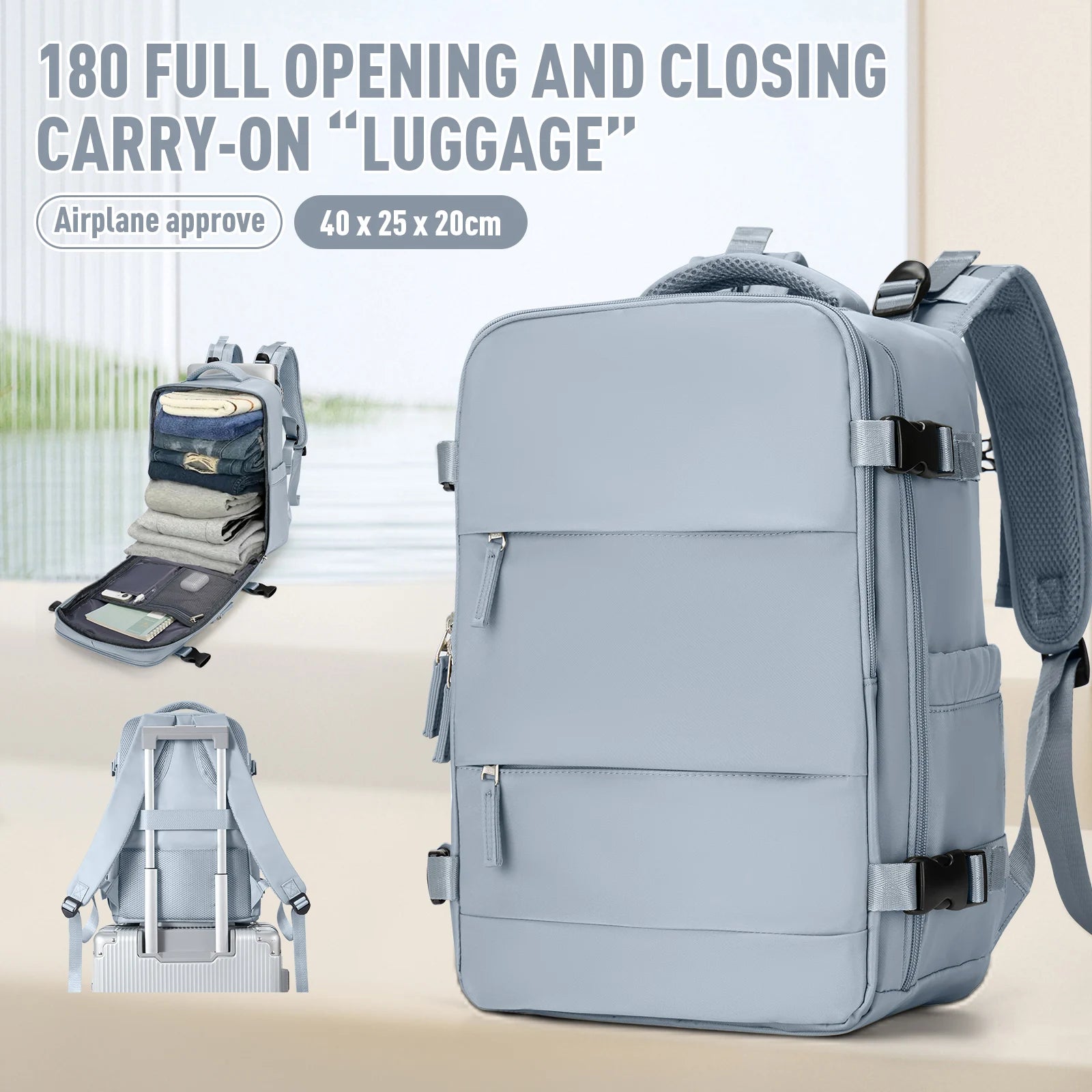 Anti Theft Cabin Travel Backpack &ndash; Ultra Lightweight Pink