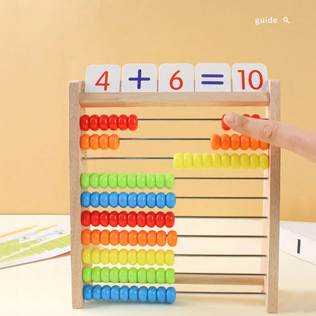 Wooden Counting Toy &ndash; Montessori Rainbow Bead Abacus