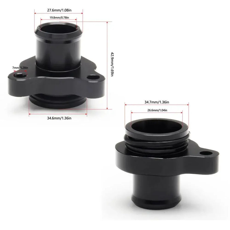 Aluminum Water Hose Fitting Replacement For BMW N54 335i 335 11537541992 11537544638 N54 N53 N52 Engines TF-1019 by InterCyprus Trading Ltd