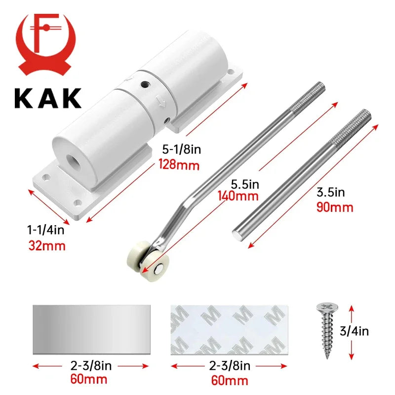 KAK Automatic Door Closer &ndash; Adjustable Soft Closing Hydraulic Buffer