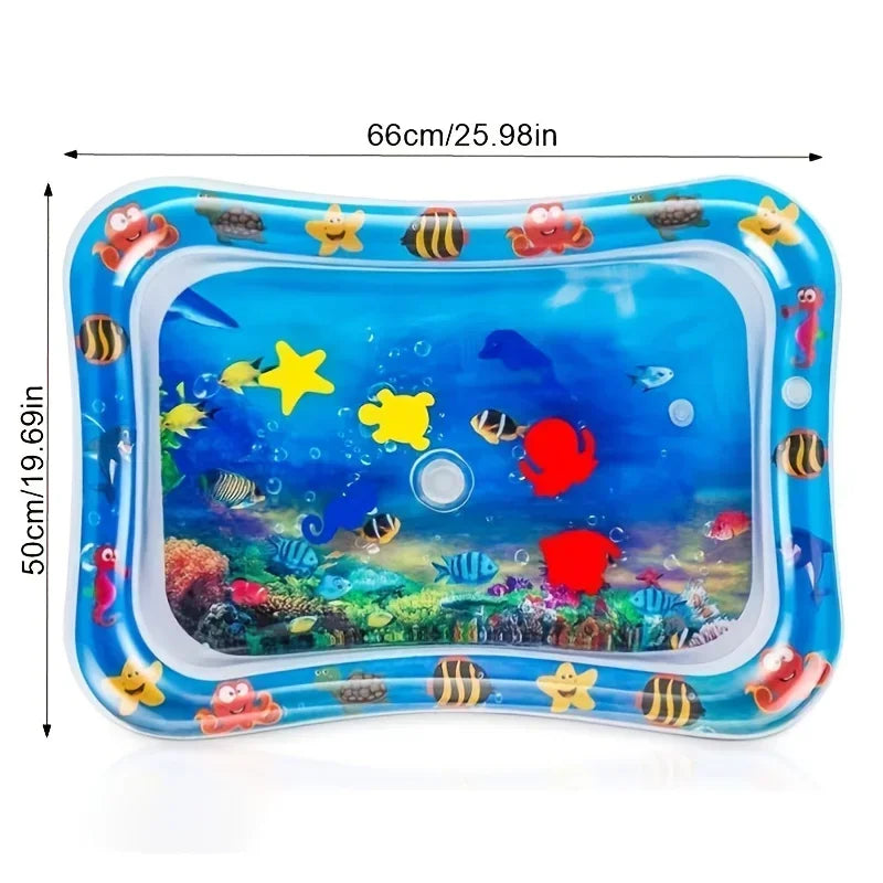 Tapete Inflável para Tummy Time para Bebés, Almofada de Água Premium e Brinquedos Sensoriais