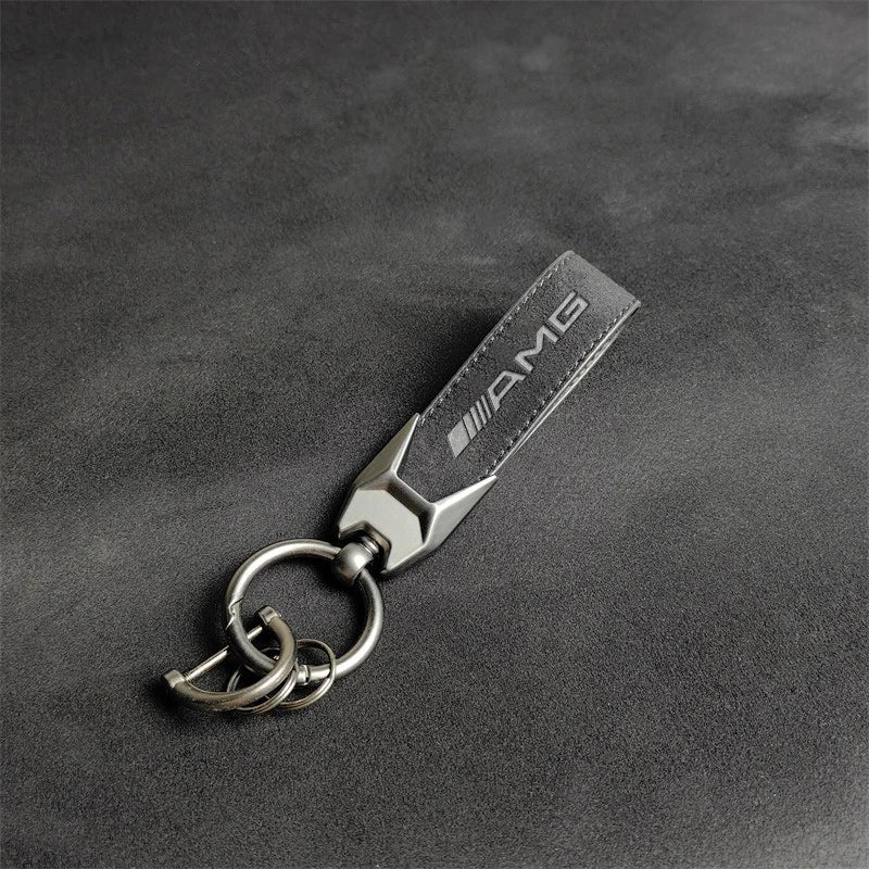Suede Car Keychain For Mercedes Benz AMG &ndash; Anti-Lost 1pc-black