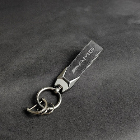 Suede Car Keychain For Mercedes Benz AMG &ndash; Anti-Lost 1pc-black