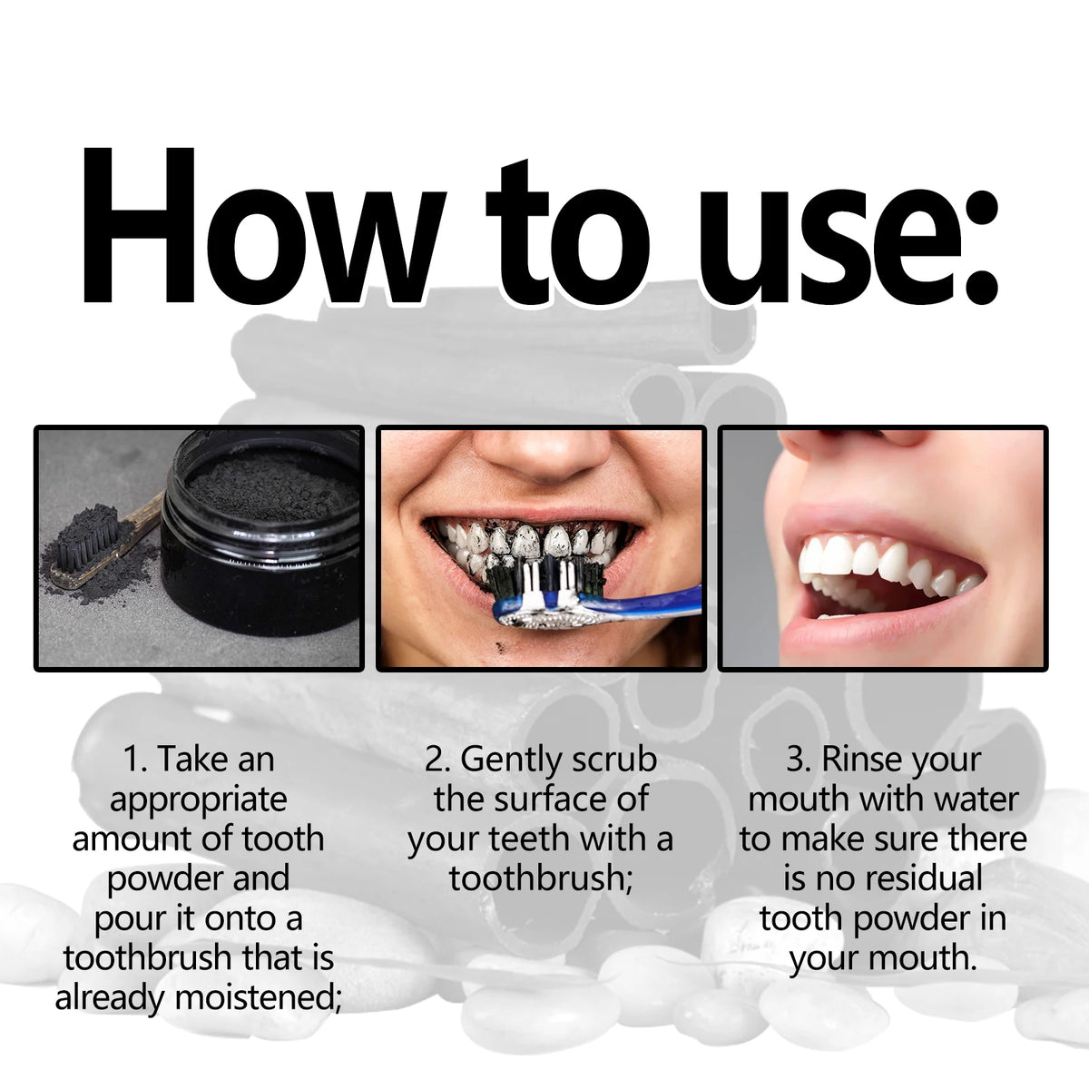 eelhoe Activated Coconut Charcoal Tooth Powder &ndash; Deep Cleaning Oral Hygiene