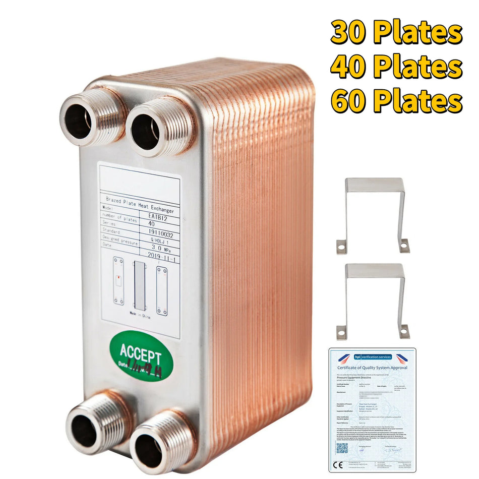 60 Πλάκα Εναλλάκτης Θερμότητας Wort Chiller Οικιακή Ζυθοποιία