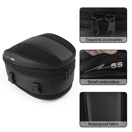 Motorcycle Universal Black Seat Tail Bag &ndash; Waterproof 1680D Material Default Title