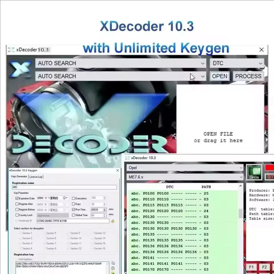 DTC Remover XDecoder 10.3 DTC Off Delete Software for Laptops