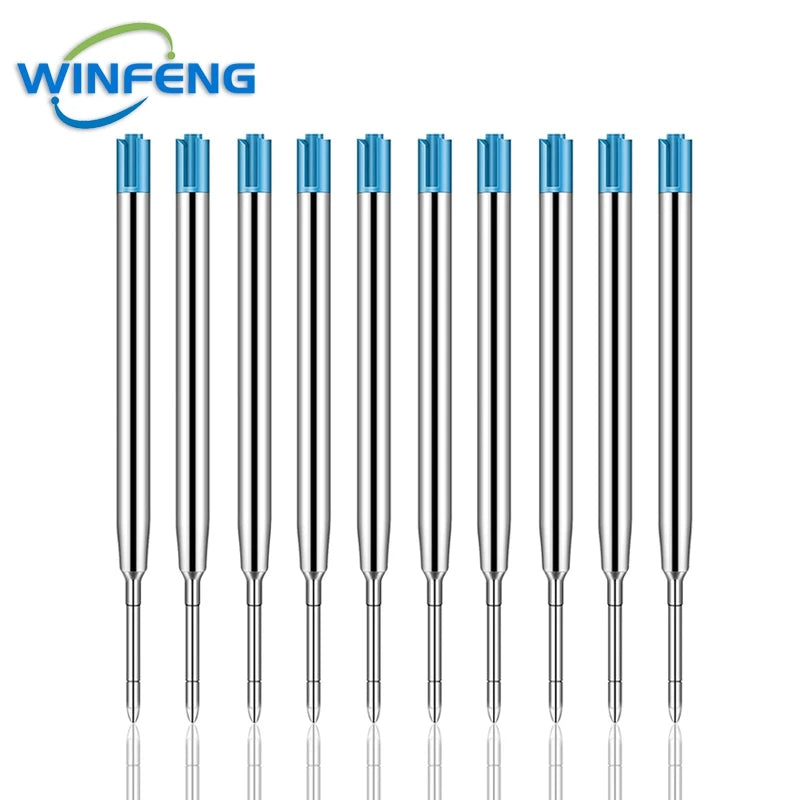 Multi-Functional Titanium Alloy Tactical Pen &ndash; Self Defense 10Pcs Blue Refills